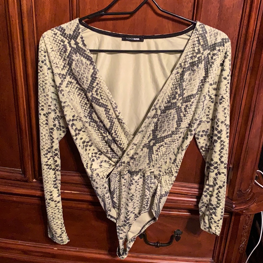 Light Green Snake Print Bodysuit